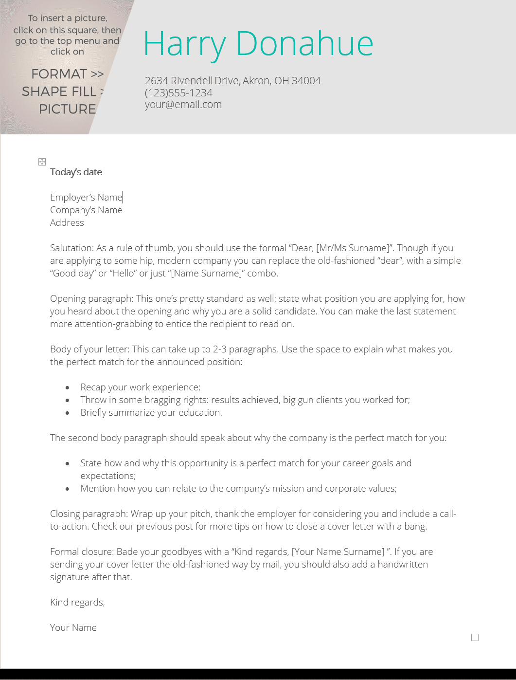 Cover Letter 2 Preview