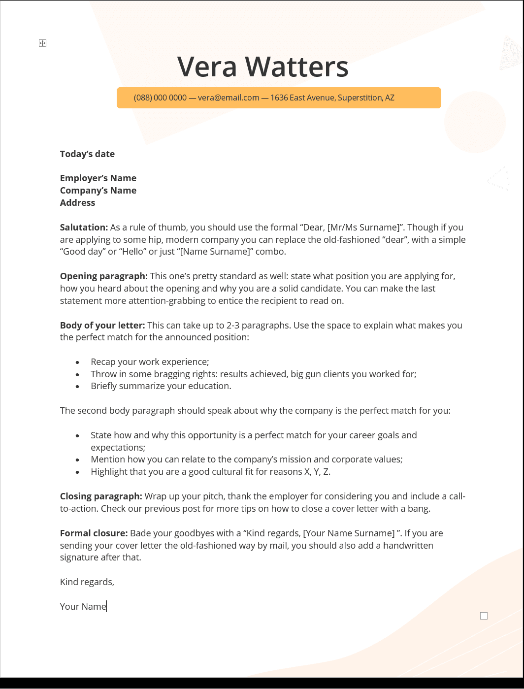 Cover Letter 4 Preview