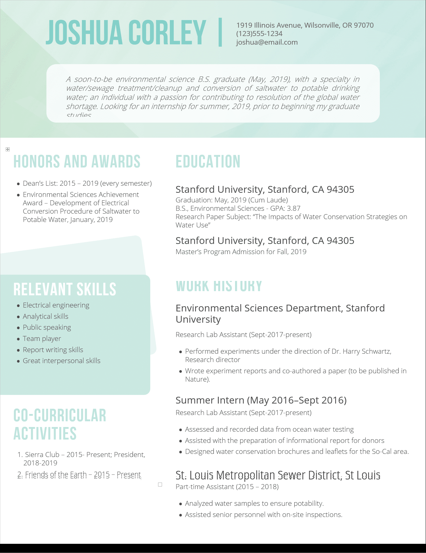 Resume 10 Preview