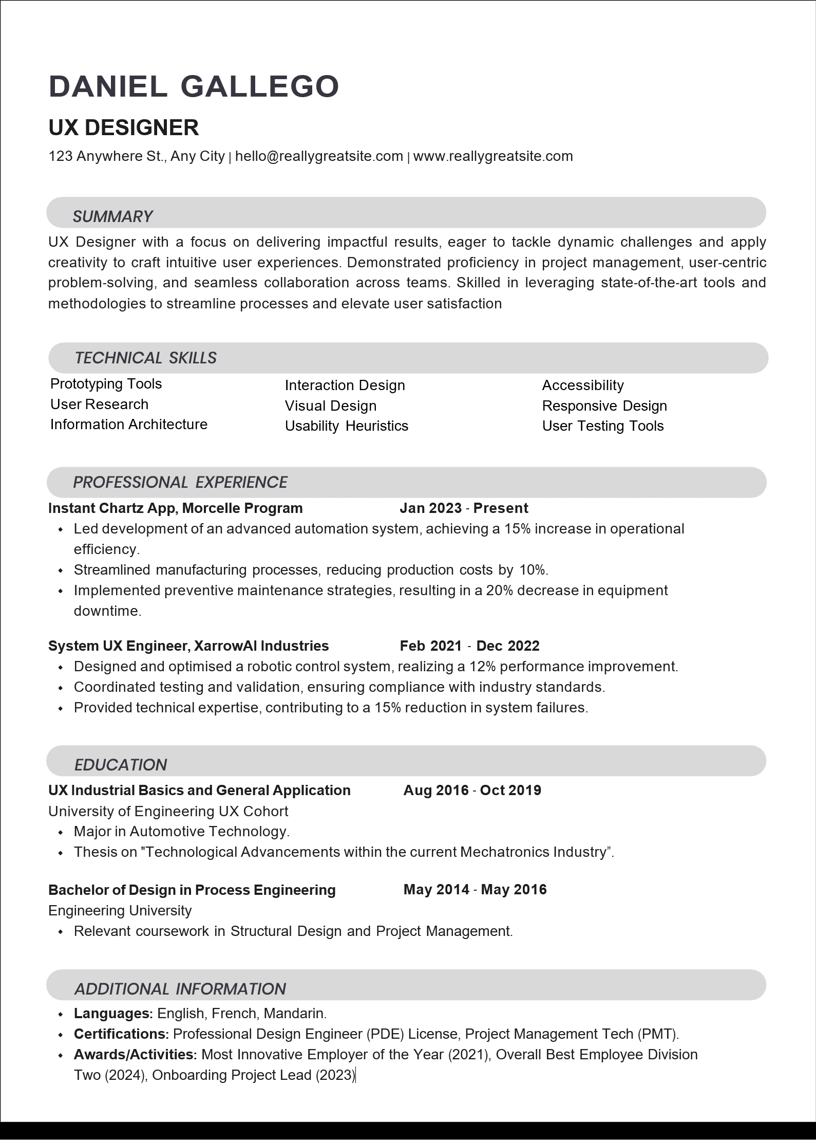 Resume 3 Preview